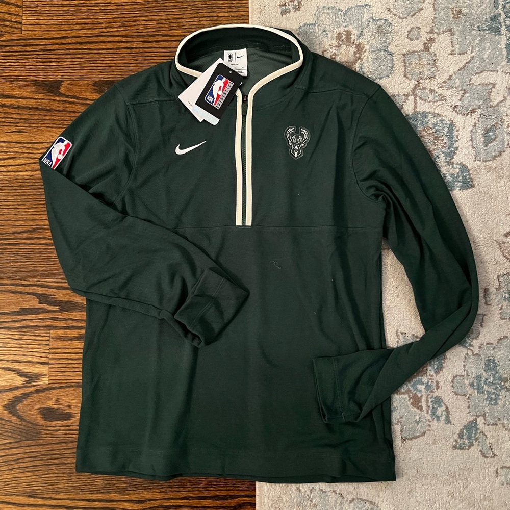 Milwaukee Bucks Nike Coaches Courtside Victory Performance Quarter-Zip - M [NWT]